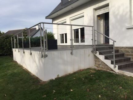 Garde corps inox sur terrasse